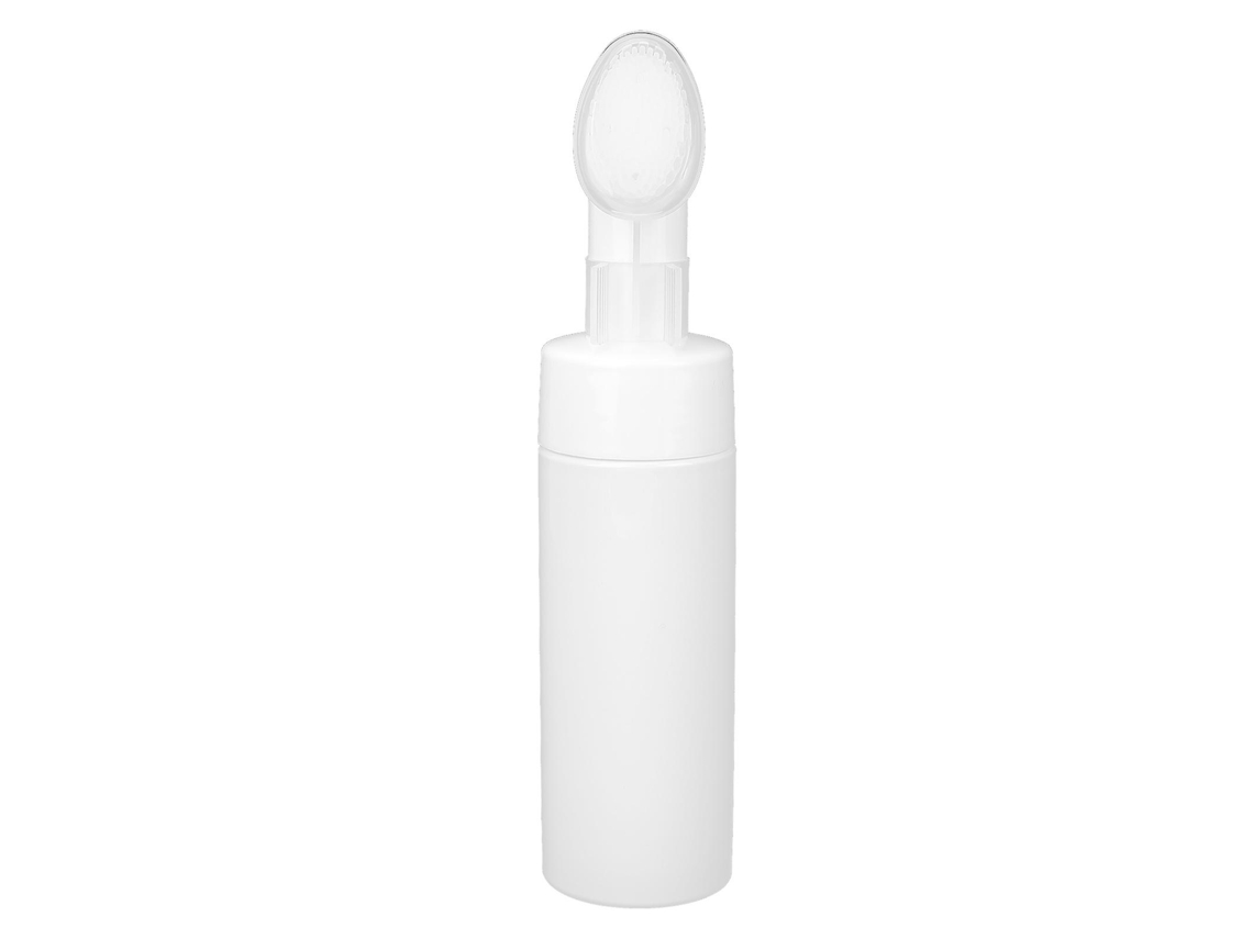 Frasco De Espuma Branca Para Limpeza Facial, Com Escova De Silicone, Recarregável, Vazio, 200 Ml