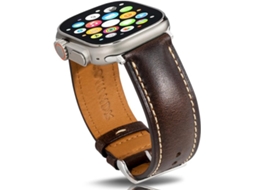 Pulseira De Couro - Compatível Com Apple Watch 38/40/41/42/44/45/49 Mm - Resistente Ao Suor - Durável - Couro De Alta Qualidade Italiano - Espelho De