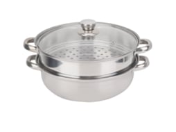 Panela de Vapor LAXISCREED 27cm 2 camadas Inox