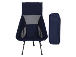 Cadeira de Camping Plegável com Saco Azul Marinho