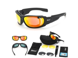 Oculos De Ciclismo Desportivos Yuysan C6 Com 4 Lentes, Polarizados, Táticos De Proteção Cs Para Motociclo