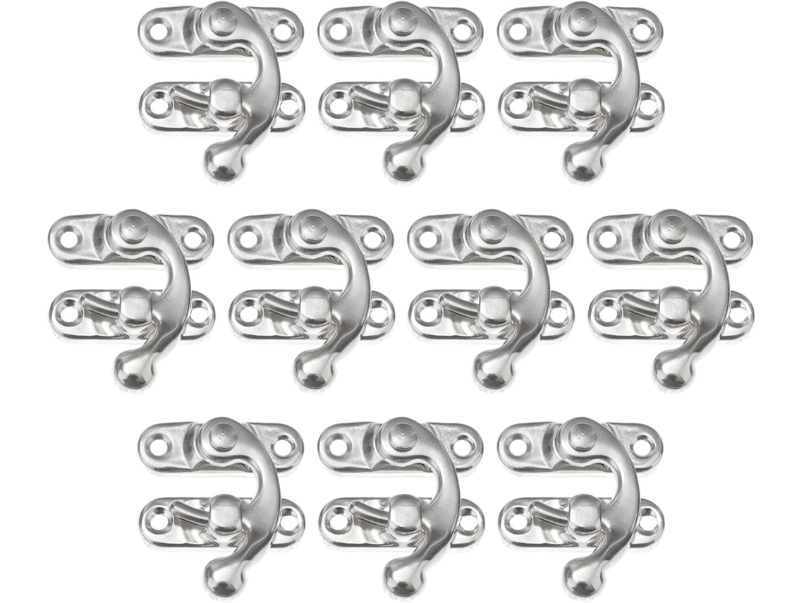 Conjunto De 10 Dobradiças E Fechos Ferro Branco Para Caixa Joias,