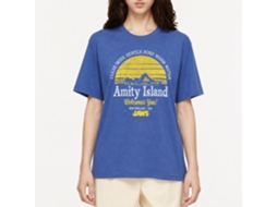 Rockinstone Jaws Movie Clear Skies Heather Royal Adult T-shirt Size:xxxl