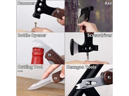 Machado de acampamento multifuncional, inox, portátil S/MARCA