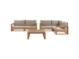 Conjunto De Jardín Beliani Timor De Madera De Acacia Certificada Marrón 167x167x72