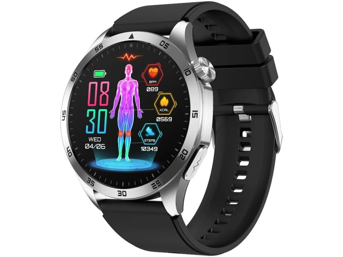 Smartwatch com monitoramento de açúcar no sangue, micromonitoramento de saúde, detecção de ácido úrico, chamadas Bluetooth e função SOS.