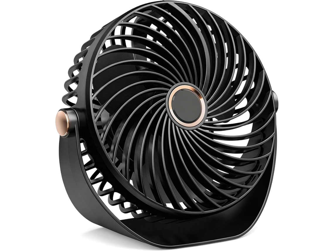 Ventilador De Mesa Portátil Com Luz, Recarregável Via Usb, 3