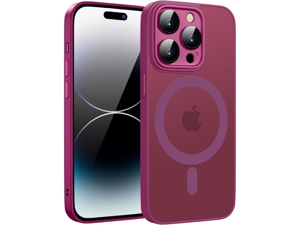 Capa Semitransparente Magsafe para iPhone 12 pro max VEANXIN Vermelho