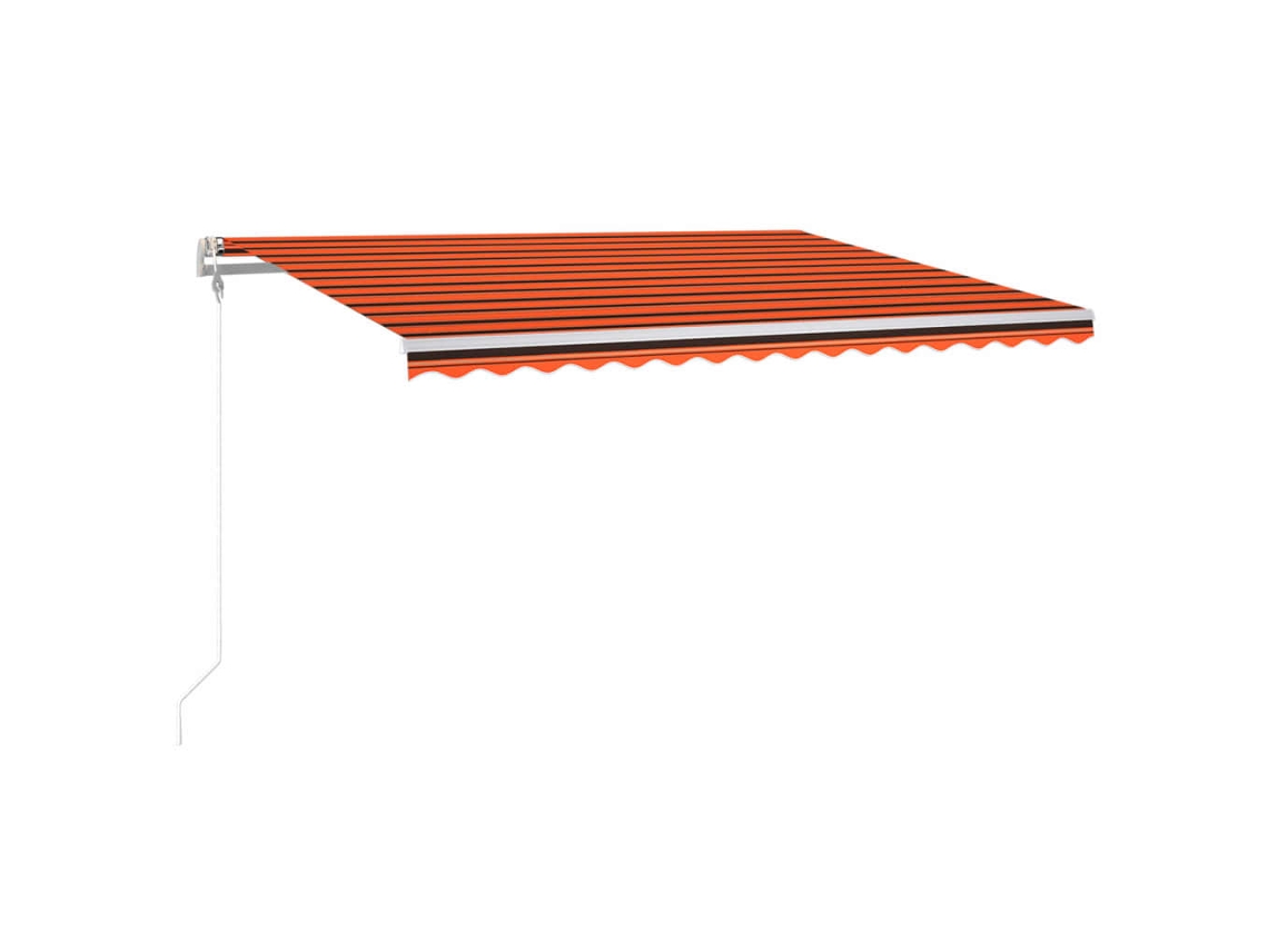 Toldo Automático com LED e Sensor de Vento 400x300cm Laranja/Castanho MAISON EXCLUSIVE