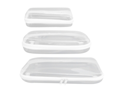 3pcs Bolsa de Armazenamento com Zíper de Casca Dura Transparente Pvc para Cosméticos Brinquedos Viagem