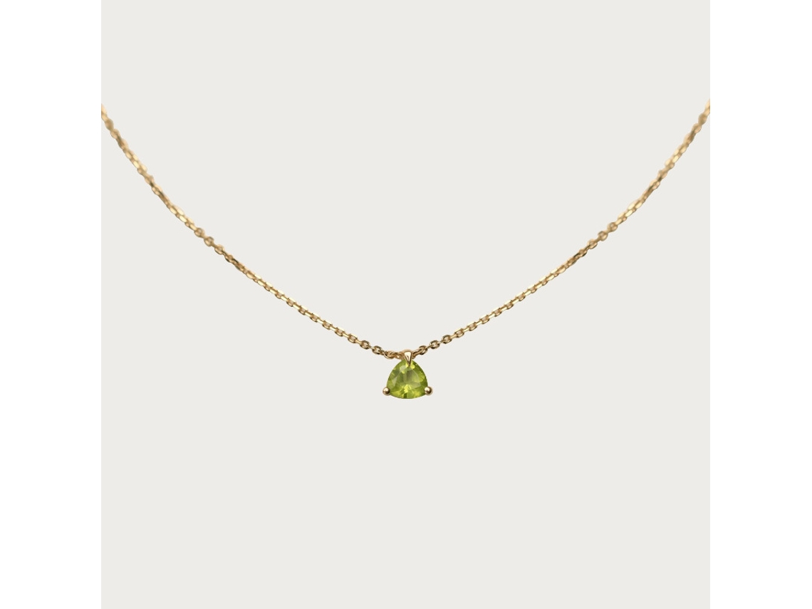 Colar em Prata de Lei 925 com Pingente em Forma de Gota de Zircônia Verde oliva: Estilo Elegante e Moderno. MDUG