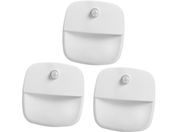 Conjunto de 3 Luzes Noturnas Led Inteligentes com Sensor de Movimento de Ângulo Amplo e Luz Branca Quente. SFUSHOS