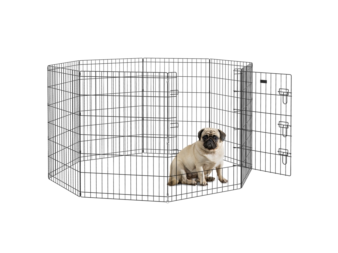 Cercadinho Modular para Cães, Coelhos, Roedores, Cerca de Pequenos Animais, Interno e Externo, 61 X 91 Cm, Preto Ge