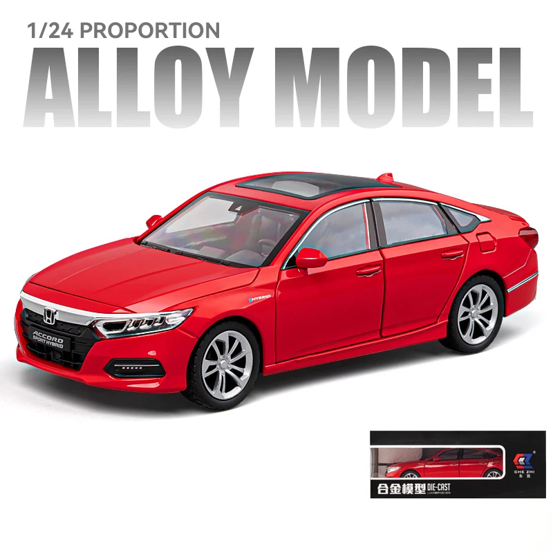 (vermelho) Miniatura do Honda Accord em Metal League, Escala 1:24 - Refined Model