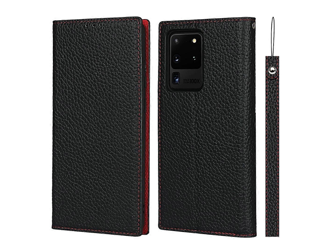 Capa De Couro De Lichia Para Samsung Galaxy S20 Ultra (laranja)