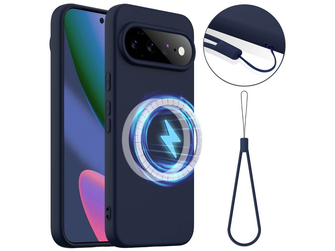 Capa De Silicone Hibbent Para Google Pixel 11 Pro Xl (azul Marinho)