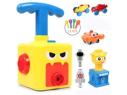 Walshlxq carro Impulsionado por Globo para Crianças, Brinquedo de Experimento Científico Diy, Carro de Inércia, Cor Aleatória, Brinquedo Inteligente