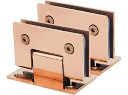 Dobradiças Para Porta De Vidro Em Aço Inoxidável 304, 2 Peças, Cor Ouro Rosa Brilhante, 90°, Com Fixação Única Para