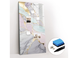 Quadro Magnético Mármore Decorativo Para O Escritório Espelharte (60x120 Cm)