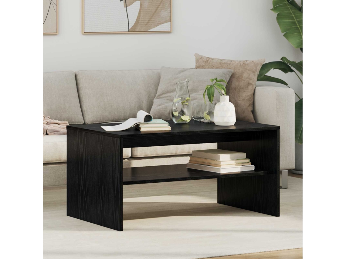 Vidaxl Mesa De Centro Carvalho Preto 80 X 50 X 40 Cm