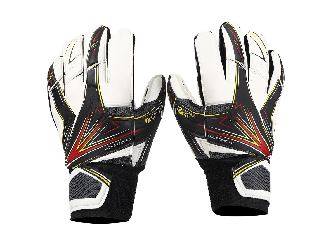 Chuteiras infantis antiderrapantes de látex Goleiro Luvas tamanho 6 para futebol (pretas)