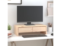 Vidaxl Suporte Para Monitor 50x27x15 Cm Madeira De Pinho Maciça
