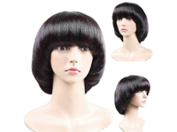 Peruca Sintética Estilo Bob Castanho, Perucas de Cabelo Natural TAISHENGDA
