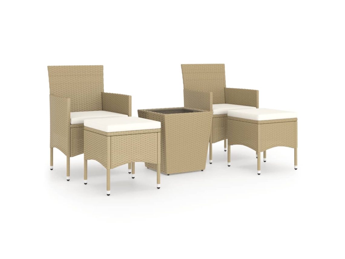 Garden Bistro Set, Garden Bistro Sets Vidaxl Bege Rattan / Vime (n/a)