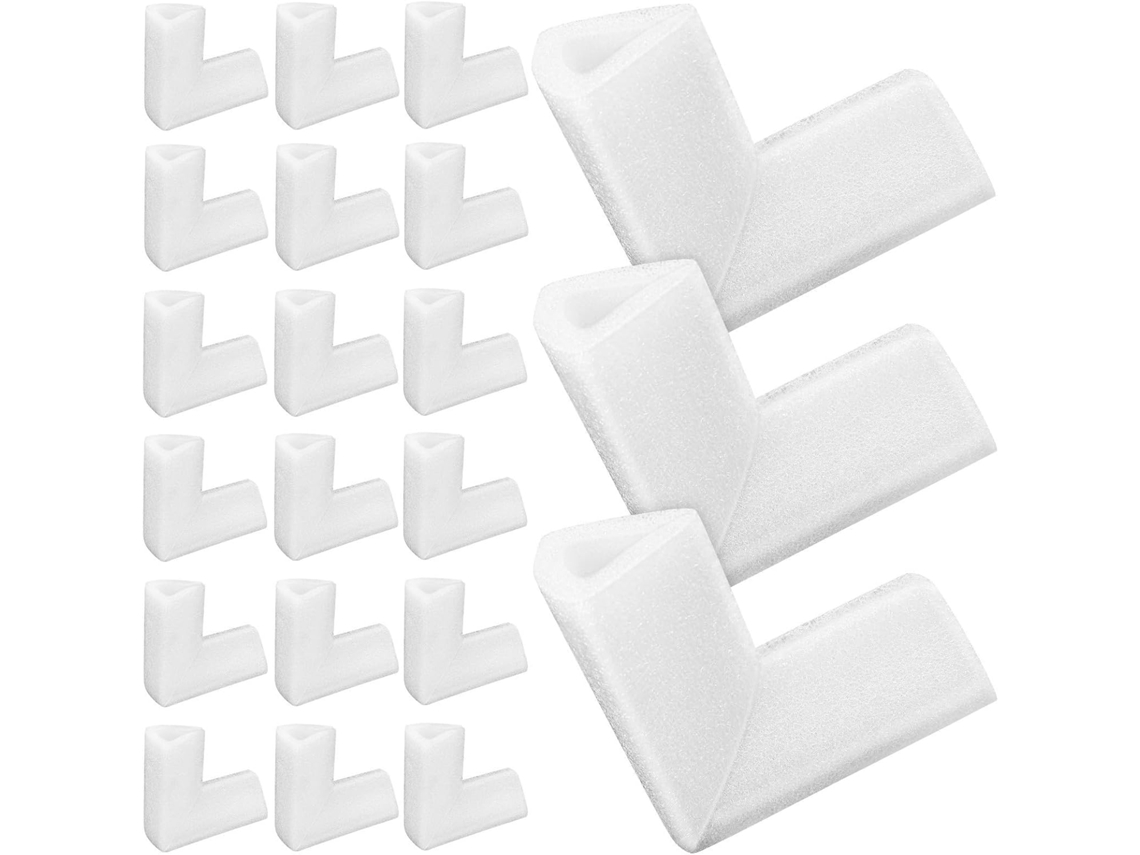 Proteções De Ângulo Em Mousse Epe Blanc 24 Peças Forma L Com Função Anticolisão Para Embalar Móveis Obras Arte