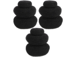 Conjunto de 9 peças de acessórios para cabelo em formato de donut, acessórios de cabelo em nylon preto, fáceis de usar.