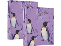 Adesivo escolar redondo Art Penguin 3,8 cm com prancheta, pacote com 1 adesivo para mesa (2 unidades), material escolar.