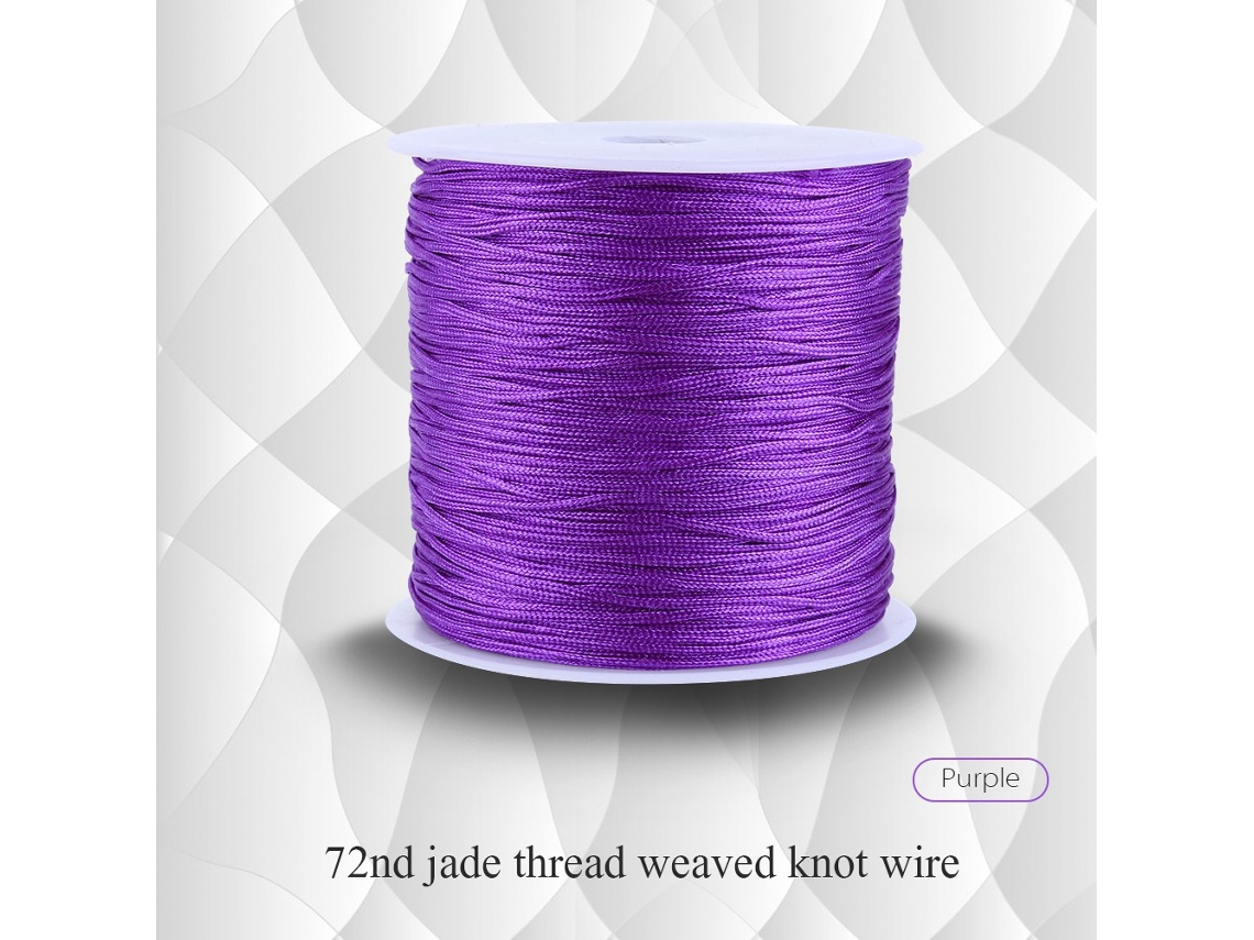 Cordão de Nó Chinês Náilon 100m X 0.8mm Rattail Macramé Shamballa Thread Roxo | S/MARCA