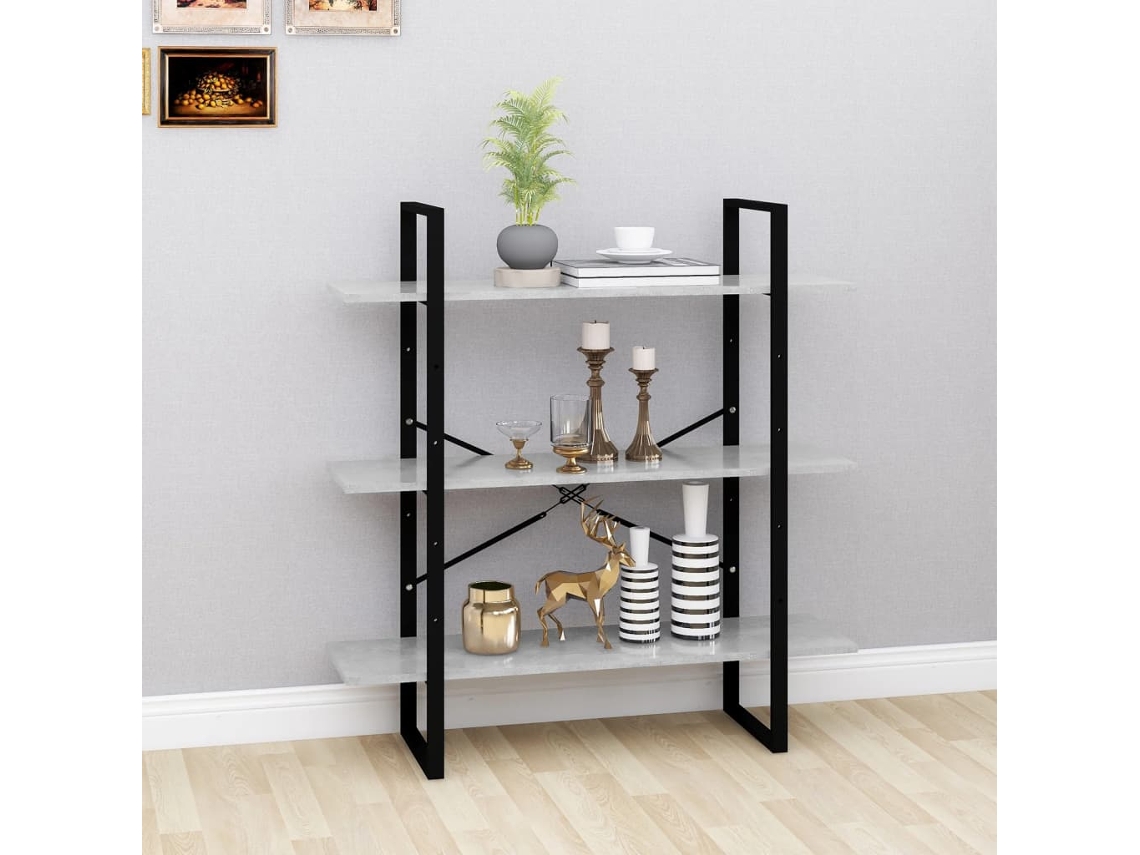Vidaxl Estante 100x30x105 Cm Derivados De Madeira Cinzento Cimento