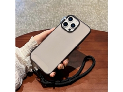 Capa Tkdaddy Para Iphone 15 Pro Em Silicone Líquido Transparente Com Alça De Pulso Cinza