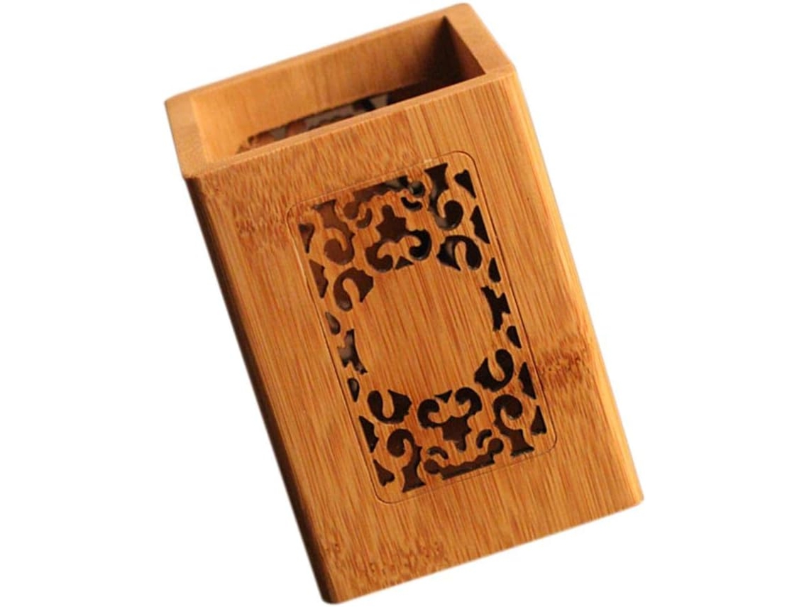 Porta Lápis De Bambu Misppro Casa, Escritório, Computador, Acessórios, 11x 8x 8cm