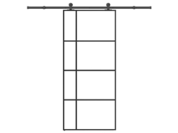 Vidaxl Porta Deslizante C/ Conj. Ferragens 90x205cm Vidro Esg/alumínio