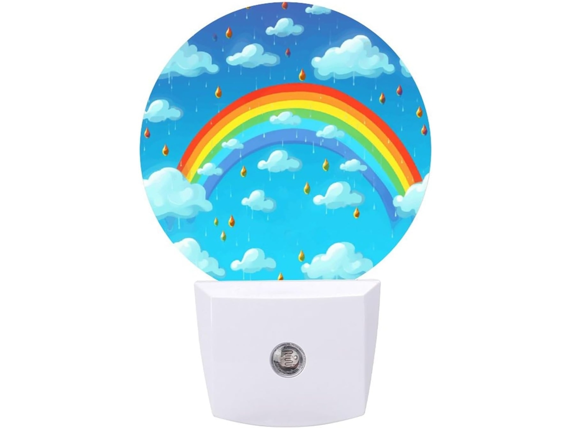 Luminária de parede noturna com plugue, Nuvens colorida, luz noturna de LED com sensor, luz noturna branca suave.
