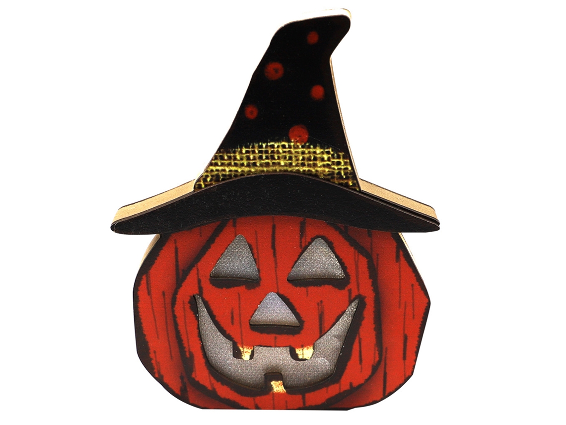 Lâmpada De Abóbora De Madeira Halloween Laxiscreed Jm01442 Para Decoração Festiva