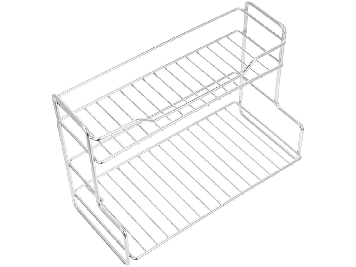Organizador De Mesa Doitool Para Banheiro, Com Dois Níveis, Em Aço Inoxidável E Grande Capacidade Para Lavatório