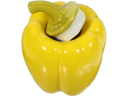 Recipiente De Cerâmica Gleavi Em Formato Pimenta Verde, Multiuso, Com Tampa Hermética, Amarelo, Para Armazenamento E