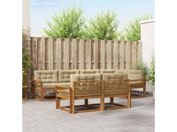 Vidaxl Conjunto De Sofás Para Exterior 7 Pcs Natural E Bege