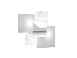 Candeeiro De Teto Moderno 1088/45-fa Vidro Branco E Folha De Prata 4xg9