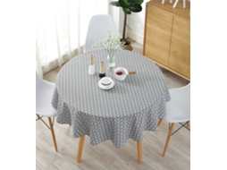 Lurelia Toalha De Mesa Redonda Algodão Linho Cinza 120 Cm