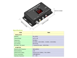 TM80 TV Link Modulator AV para Compartilhamento de SBT, DVD com Controle Remoto | S/MARCA