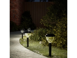 Vidaxl Luzes Solares P/ Caminhos C/ Espigões 4 Pcs Branco Quente E Rgb