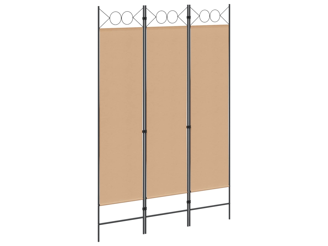 Vidaxl Divisória De 3 Painéis Bege 120 X 180 Cm Tecido