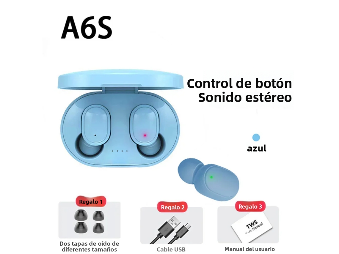 Fones de Ouvido Sem Fio Bluetooth 5.0 com Cancelamento de Ruído, Estéreo Esportivo e Controle de Toque Hif. MDUG (azul)