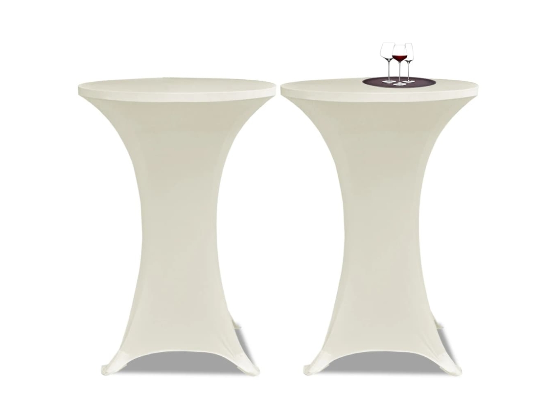 Toalha De Mesa Elástica Ø70, Creme / 2 Peças