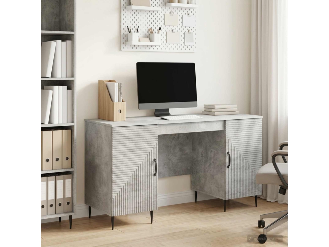 Vidaxl Mesa Cinzento Cimento 142,5 X 50 X 75 Cm Derivados De Madeira