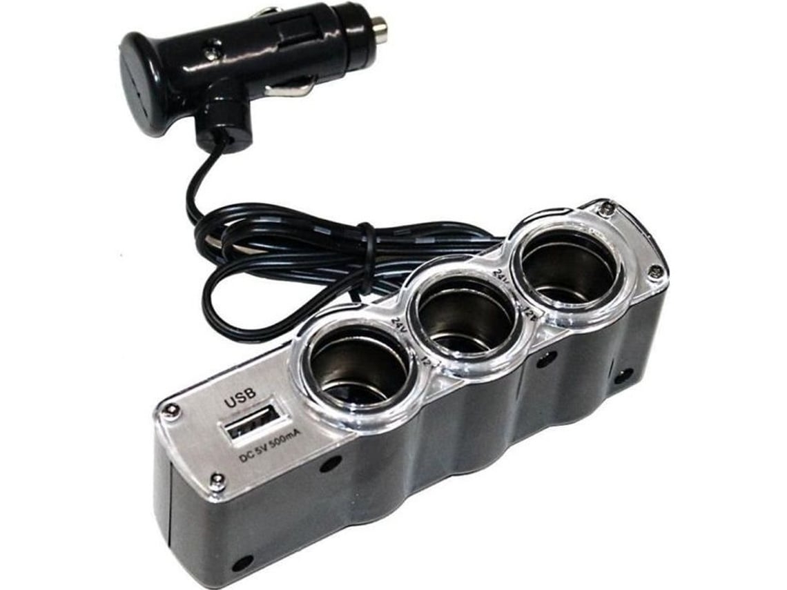 Isqueiro Multi-tomadas Splitter Dobrador 3x Tomadas + Usb Isqueiro Do Carro*